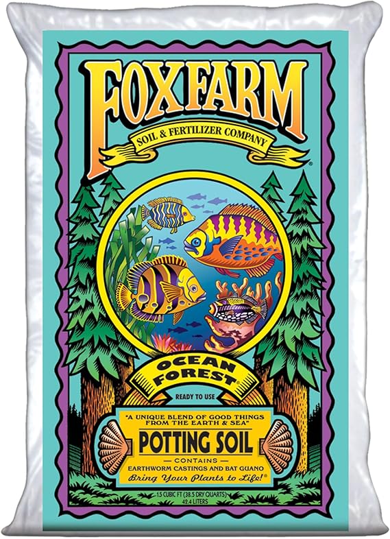 FoxFarm Ocean Forest Potting Soil, 1.5cu ft - Light, Aerated Texture, Designed for All Container Plants