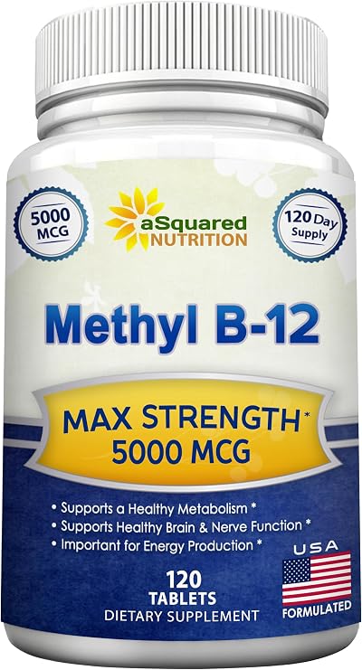 Vitamin B12 - 5000 MCG Supplement with Methylcobalamin (Methyl B-12) - 120