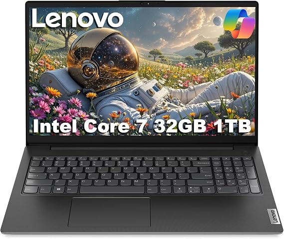 Lenovo Laptop Computer V15, Intel Core 7-240H, 32GB DDR5 RAM, 1TB SSD | 15.6" FHD, for Business & Students,gt; Ultra 7 155U, Beats IdeaPad, Webcam w/Shutter, Numeric Keypad, Win 11 Home w/Copilot