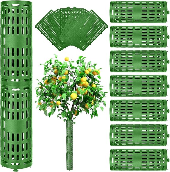 7 Pcs Expandable Tree Trunk Protector Guard, Heavy Duty Tree Protectors, Plant Wraps for Saplings and Fruit Trees, Weather-Proof Plant Covers, Plastic Tree Bark Protection from Trimmers,Mowers,Animals