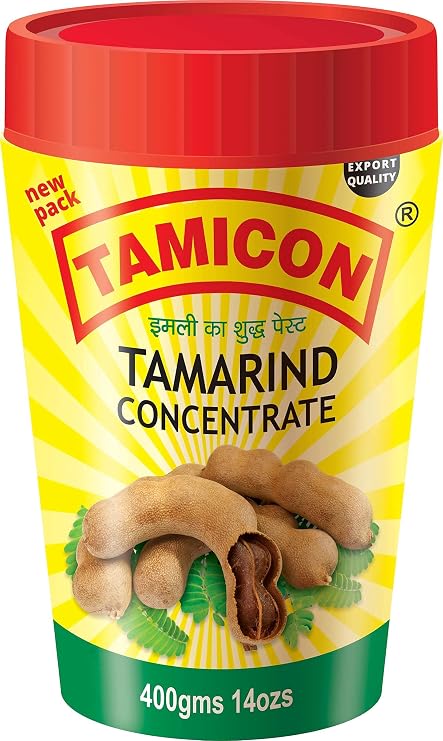 Tamicon Tamarind Concentrate | Sweet & Sour Tamarind Paste | Authentic South Indian Style Flavor | Perfect for Curries, Sauces, Dips & Soups | 14.11 Oz (400gm)
