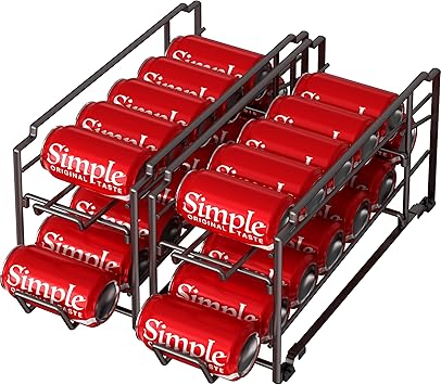 Simple Houseware Stackable Beverage Soda Can Dispenser Organizer Rack, Bronze - 2 Pack
