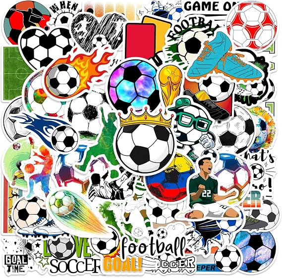 Pack of 50 Football Stickers Football Stickers Boys Waterproof
