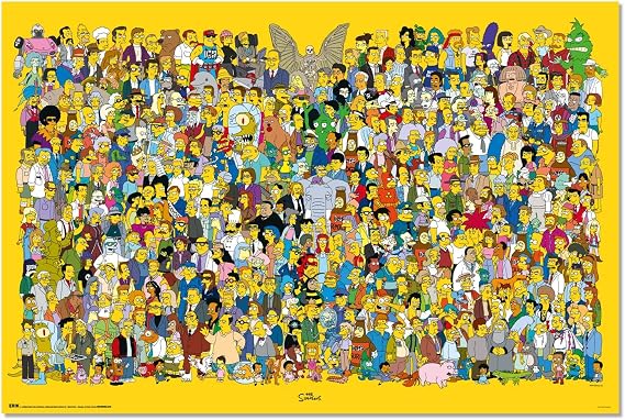 Grupo Erik Poster Sanatsal Baskı Simpsons Poster Dekorasyon Oturma Odası veya Yatak Odası Dekorasyonu - Dekorasyon Odası - Boyut 61 x 91 - Resmi The Simpsons Taraftar Ürünü