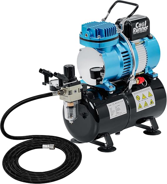 Master Airbrush Super Powerful 1 HP Air Compressor with Extra-Large 9 Ltr