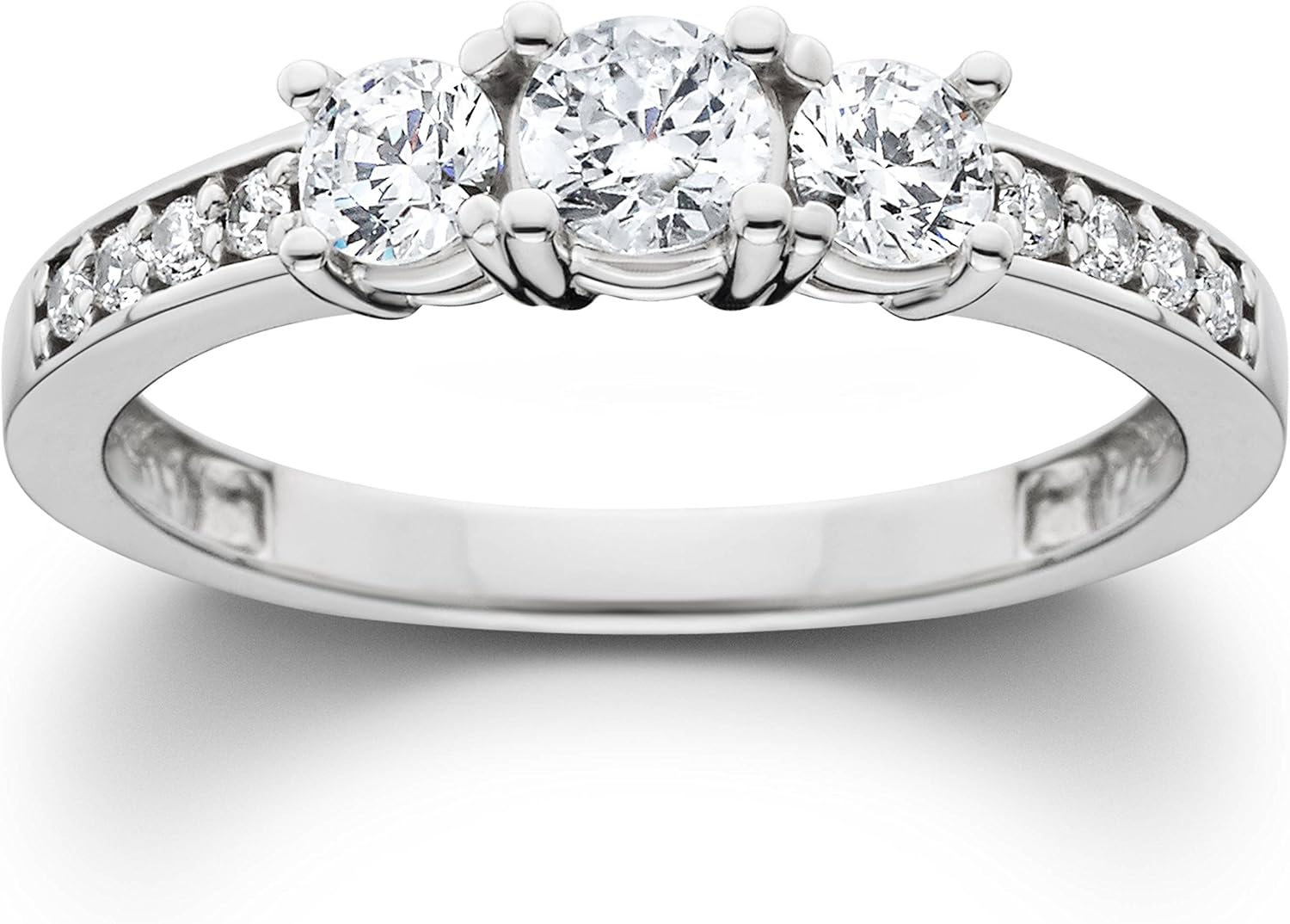 Pompeii 1ct Diamond Three Stone Ring 14K White Gold