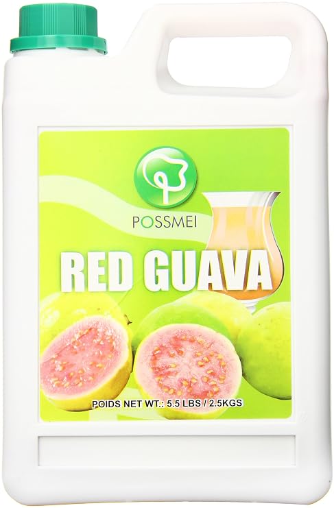 Possmei Flavored Syrup, Red Guava, 5.5 Pound