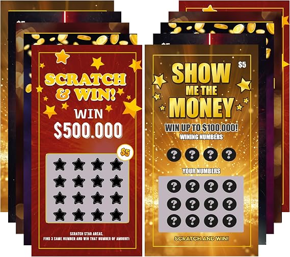 STOYKIS Prank Lottery Tickets and Scratch Off Cards 10 Tickets - Winning $500K - Look Real Joke for April Fools