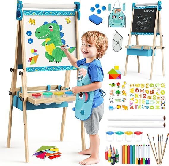 BlueWood Easel for Kids, Drawing Double Sided 4-in-1 Painting Art Stand