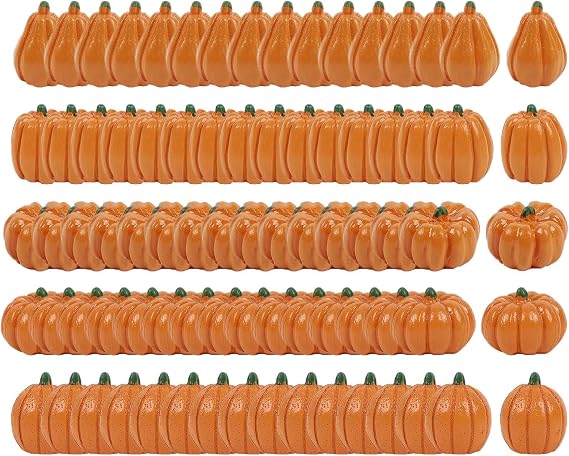 Faux Pumpkins 80 Pieces Realistic Artificial Vegetables | Fall Halloween Artificial Pumpkins for Mantelpiece, Banquet, Holidays, Birthday, Fireplace, Farm House