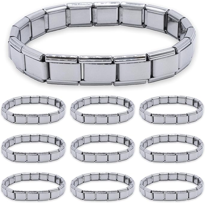 Fablinks Italian Charm Bracelet, 316 Stainless Steel Starter Bracelets for Women, Modular D Linq Jewelry Charms for Men
