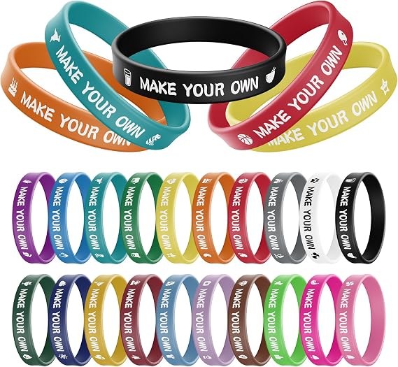 Wanstay Custom Silicone Wristbands Bulk 30/100/500/1000PCS with Picture Text, Clipart, Logo, Message, Personalized Rubber Bracelets for Motivation, Events, Gifts, Support, Fundraisers, Awareness