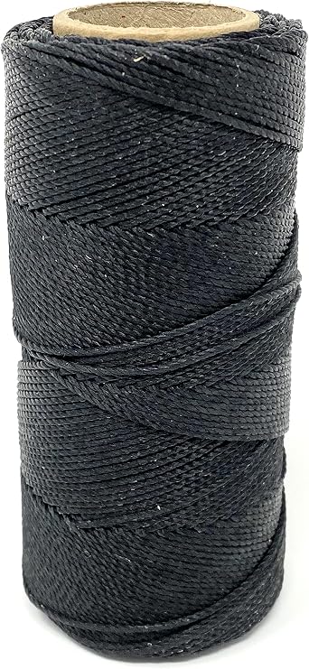 Linhasita Waxed Cord 1.5mm Black Macrame Made in Brazil PE-6/100G TEX 861 Preto 116 Meters