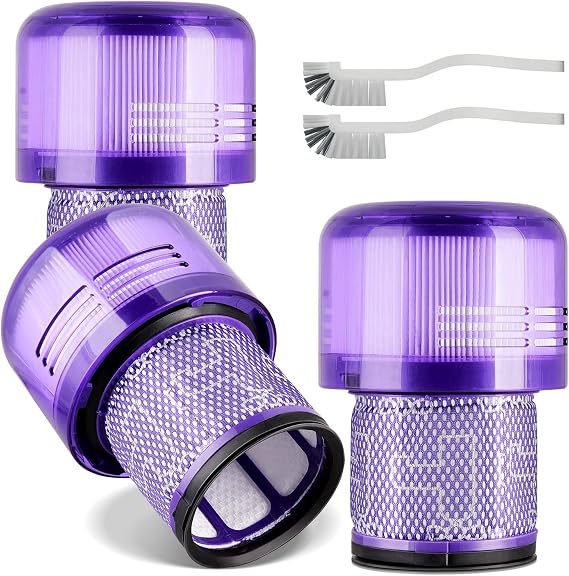 Vacuum Filters Replacement for Dyson V11 Animal, Torque Drive, Complete, Extra V15 Detect V15S Detect Submarine Vacuums,Compare to Part no.970013-02(3 Pack Filters +2 brush)
