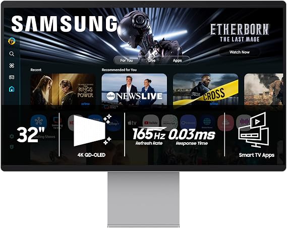 Samsung 32 OLED M9 (M90SF) Smart Monitor with 4K QD-OLED, 165Hz, 0.03ms, Gaming Hub, Samsung Vision AI, LS32FM902SNXZA, 2025