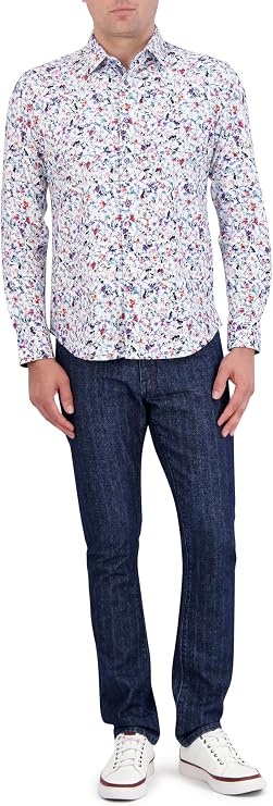 Robert Graham Men's Bavaro Long Sleeve Knit Button Down Shirt