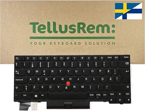 Replacement Swedish Finnish Non-Backlit Keyboard for Lenovo Thinkpad X280 X390 X395