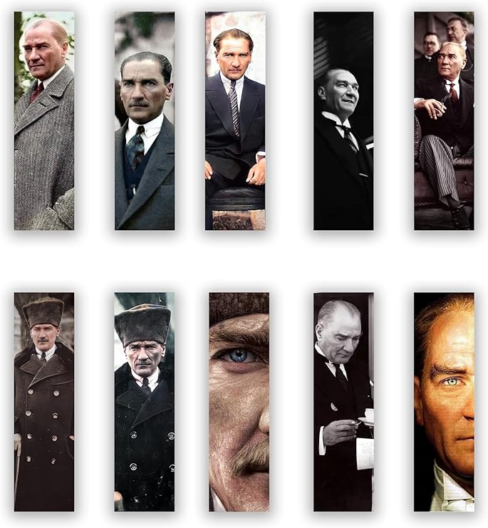 10 Mustafa Kemal Atatürk Bookmarks (40x145 mm)
