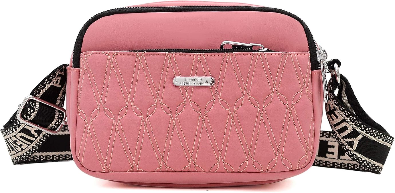 Small Crossbodys Bag Mini Quilted Purse Nylon Travel Pouch Shoulder Bag for Women Lady