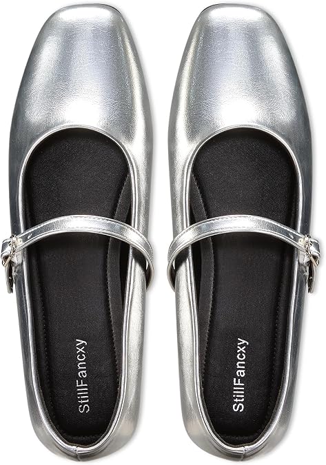 Women's Mary Jane Flats Closed Round Toe Ballet Flat Dressy Comfortable Slip on Shoes