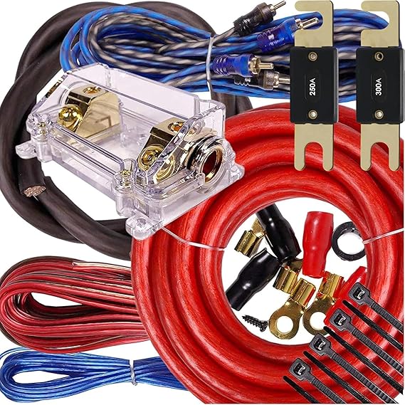 Complete 5000W to 9500W Gravity 0 Gauge Amplifier Installation Wiring Kit Amp PK2 0 Ga Red - for Installer and DIY Hobbyist - Perfect for Car/Truck/Motorcycle/RV/ATV