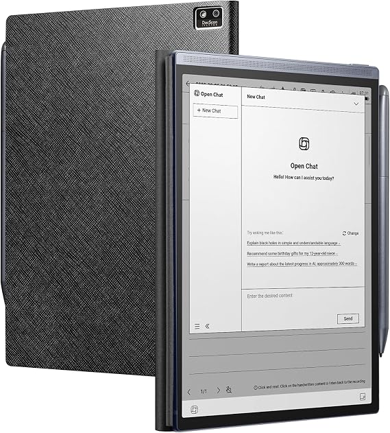 AINOTE Air 2 Bundle, 8.2" AI E Ink Tablet, Smart Paper Note-Taking Tablet with Stylus & Adjustable Light, Powered Multi-Language Transcription, Meeting Minutes Schedule Management