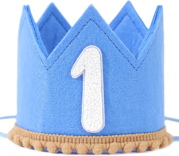 Baby 1st Birthday Crown - Pink Costume Headwear for Babies' First Birthday Party Decorations