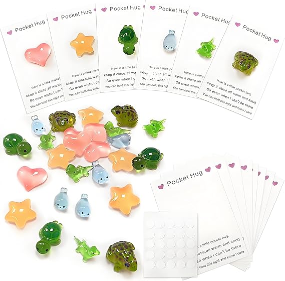 36 Sets Pocket Hug Token Inspirational Gift Bulk Hug Cards with Mixed Animal Exchange Relationship Cards for Women Friend Colleagues Family Distance Social Celebration