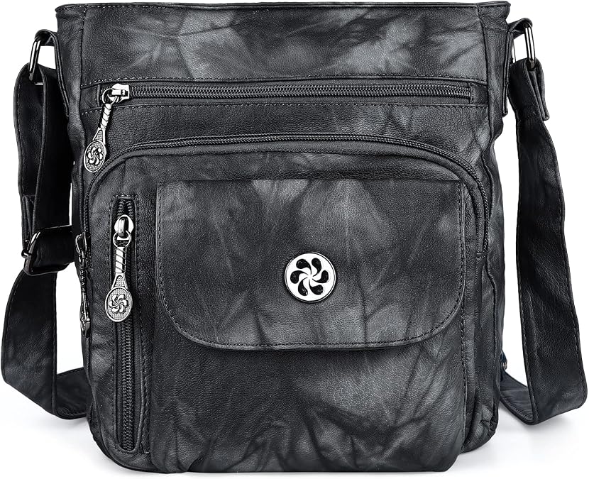 Angel Kiss Crossbody Bags Faux Vegan Leather Shoulder Bags for Women Small Handbag with Adjustable Strap