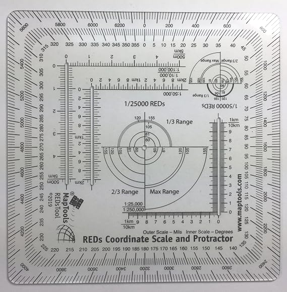 MapTools Risk Estimate Distances (Reds) Coordinate Grid Reader and Protractor