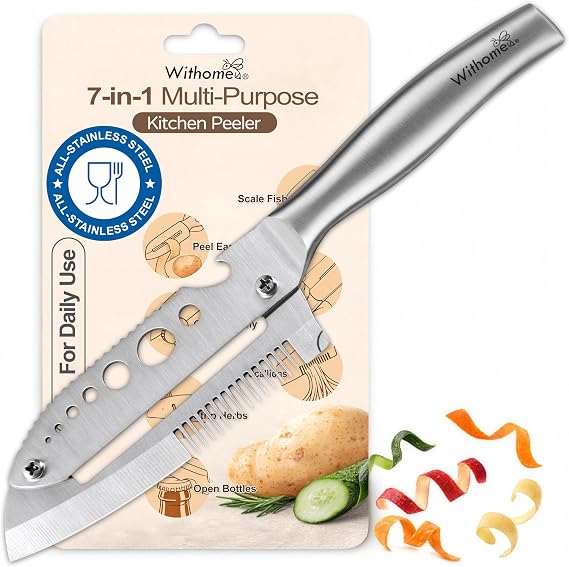 All-Stainless Steel Multifunctional Vegetable Peeler for Kitchen