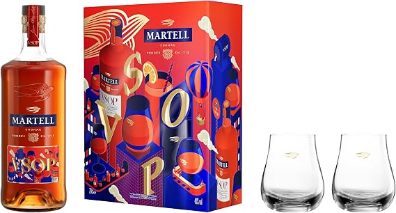 Martell VSOP Cognac Glasses Gift Set, 70 cl