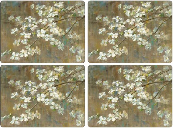 Pimpernel Dogwood in Spring Placemats - Cork Backed, Set of 4 (Beige)