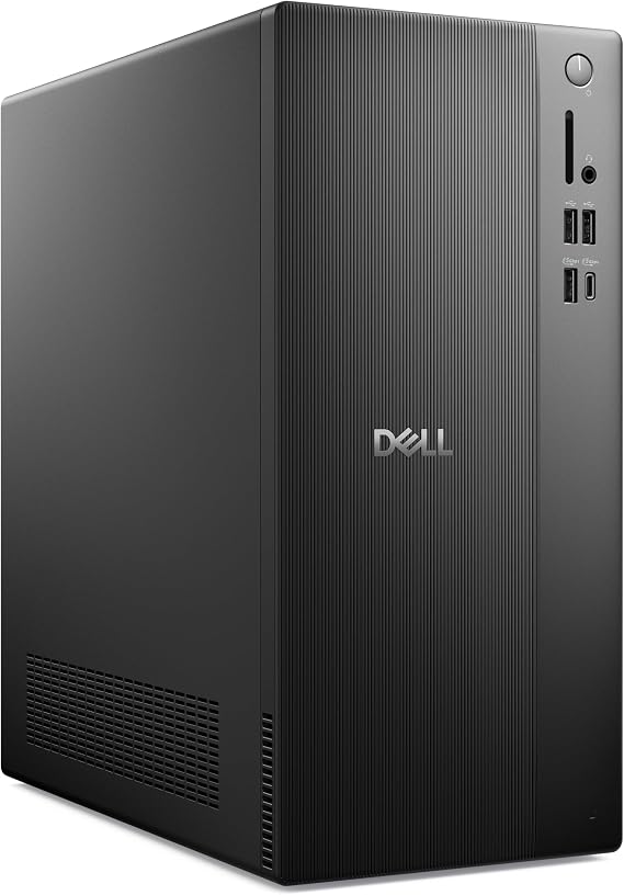 Dell Tower PC Desktop Computers for Home & Business Productivity, Copilot AI, 14th Gen i3-14100, 8GB DDR5, 512GB PCIe SSD, WiFi 6, Bluetooth, DisplayPort, HDMI, Type-C, Windows 11 Pro, Black