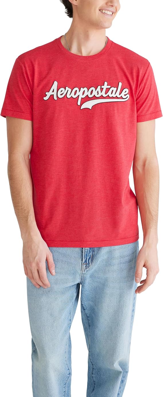 AEROPOSTALE Men's Script Logo Short Sleeve Tee