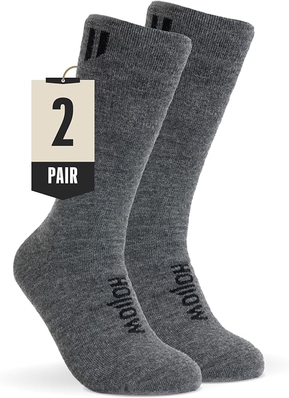 HOLLOW Alpaca Boot Socks for Men & Women, Moisture Wicking