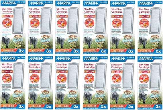 Hagen Marina Slim Filter Zeolite Plus Ceramic Cartridge for Aquarium, 3 count (12 Pack)