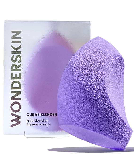 Wonderskin Makeup Sponge - Curve Blender For Foundation, Creams & Powders | Soft makeup sponge blends foundation, creams, and powders for a smooth, streak-free finish.
