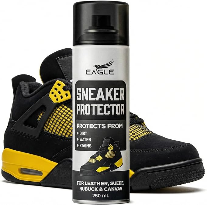 Eagle Sneaker Protector Spray Waterproof & Stain Repellent Shoe Protection Spray for Suede, Canvas, Leather & Mesh, Invisible Sneaker Spray Protector for Tennis Shoes, Water & Dirt Repellent, 250mL