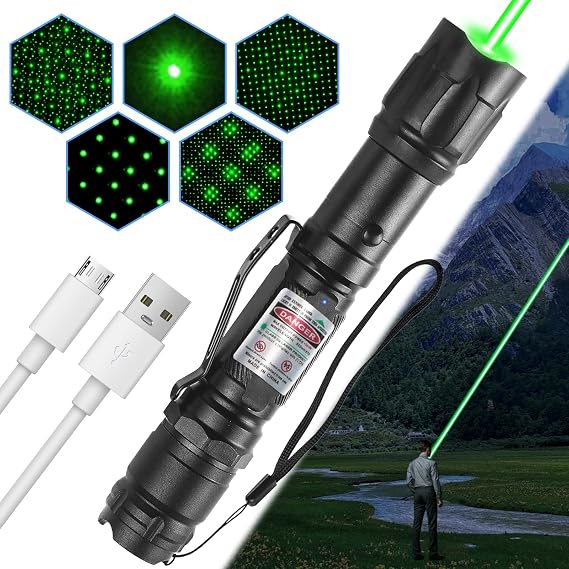 Green Laser Pointer, Type-C Rechargeable with Pocket Clip