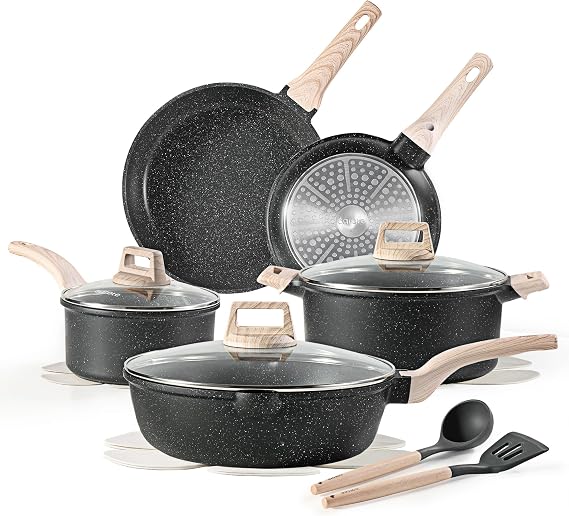 CAROTE Nonstick Cookware Sets, Pots and Pans Set, 14pcs