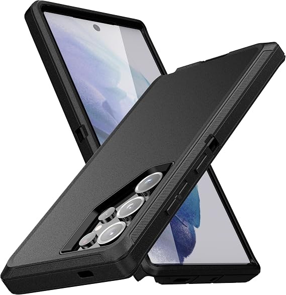 MXX Case Designed for Galaxy S24 Ultra, 3-Layer Super Full Heavy Duty Body Bumper Cover/Shock Protection/Dust Proof, Designed for S24 Ultra case 5g 2024 (Black)