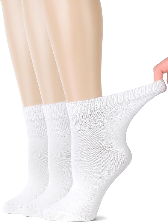 Hugh Ugoli Women's Diabetic Ankle Socks, Bamboo, 3-6 Pairs, Loose Fit, Soft