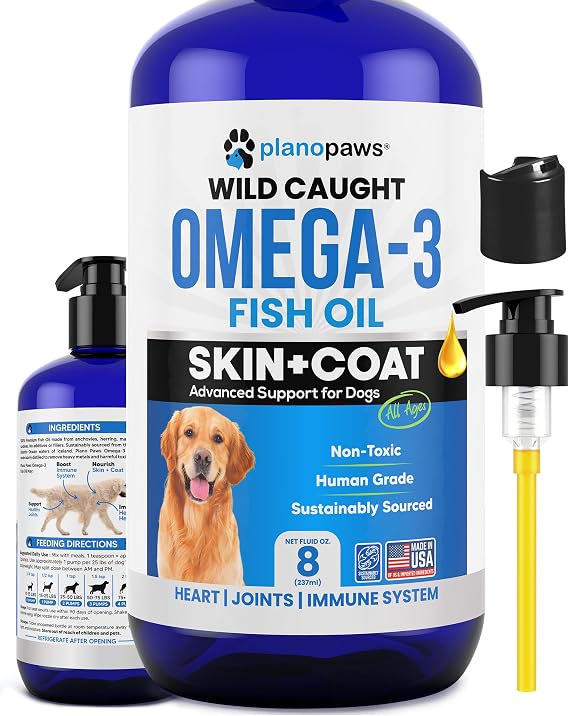 Omega 3 Fish Oil for Dogs - Supports Shedding and Itching, Skin and Coat