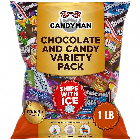 CANDYMAN 1 LB Assorted Chocolate Candy, Bulk Candy Variety Pack