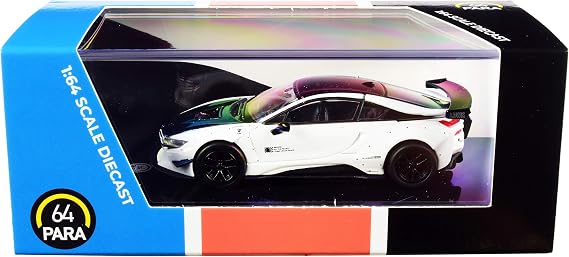 Paragon Models i8 Liberty Walk White and Black 1/64 Diecast Model Car by Paragon PA-55151