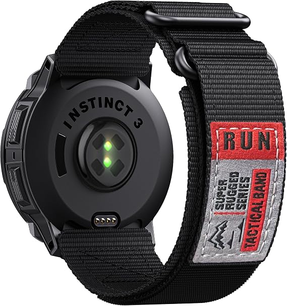 Double Loop Buckle Nylon Strap Compatible with Garmin Instinct 2X/3 Series 50mm cases Adjustable Breathable Wristband Fit for Garmin Instinct Solar Smartwatch Band