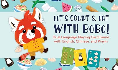 Lets Count and Eat with Bobo! Dual Language Playing and Counting Flash Card Game for Kids with English, Chinese, and Pinyin