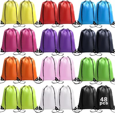 Drawstring Backpack 48 Pcs String Bags, Drawstring Bag Waterproof Draw string Backpacks for Sports