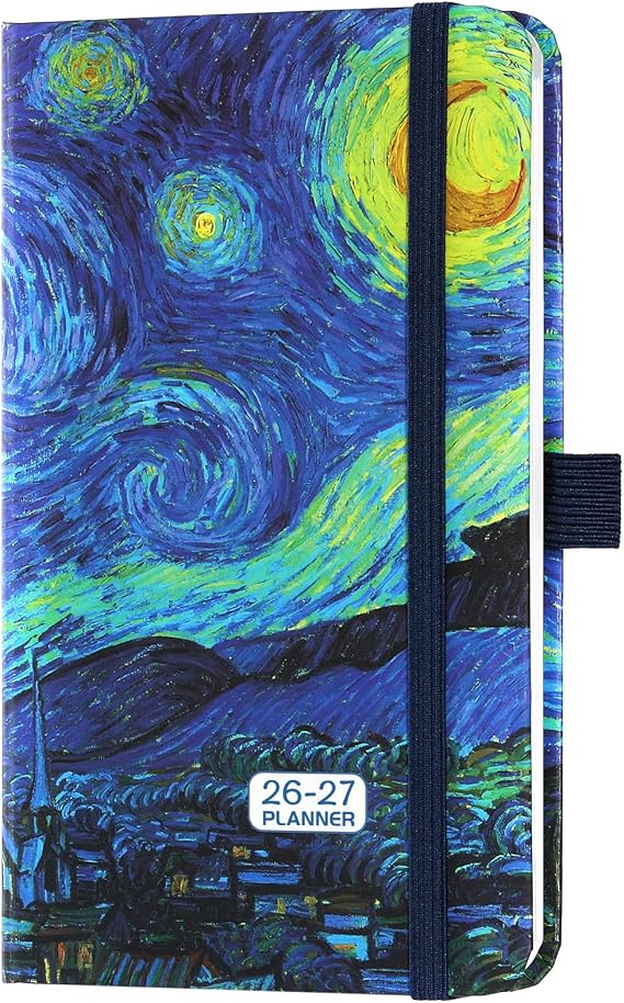 2026-2027 Pocket Planner/Calendar - 2026-2027 Calendar Weekly and Monthly from July 2026 - June 2027 with Spreads, 3.8" x 6.3", Pen Holder, Inner Pocket, Elastic Closure